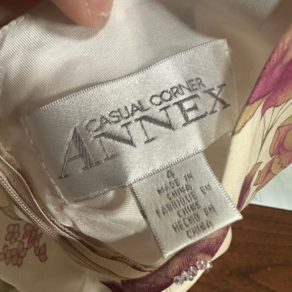 Vtg Casual Corner Annex 100% Silk Floral Coquette Cocktail Event Dress Sz Small - Picture 8 of 9